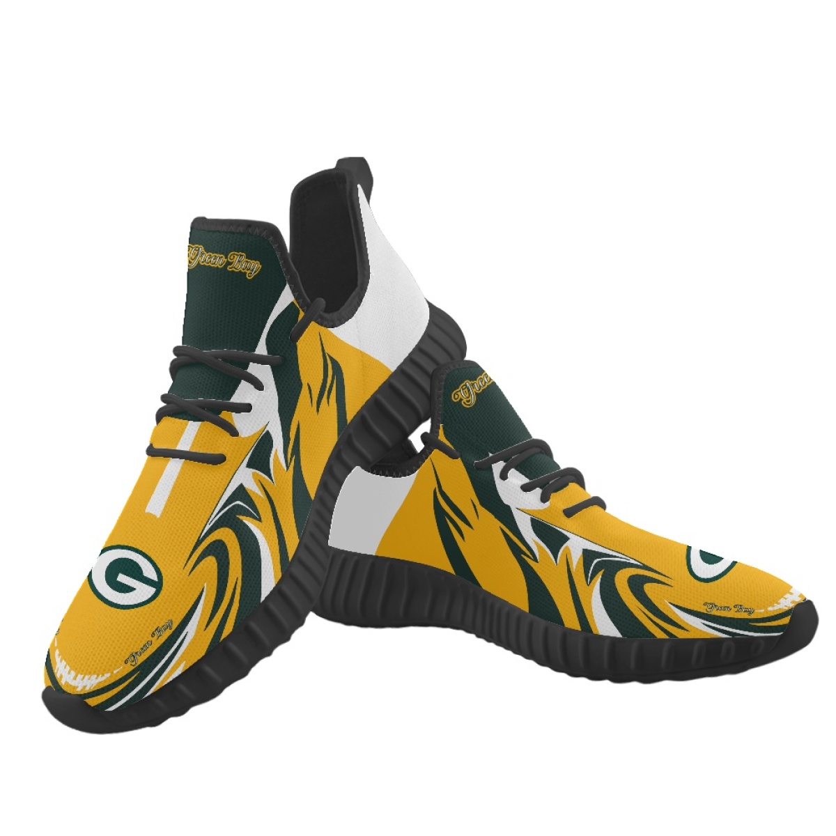 Men's Green Bay Packers Mesh Knit Sneakers/Shoes 015